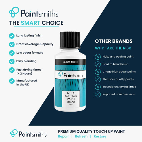 Multi Surface Paint  Gloss Finish  White Touch Up Paint for Metal Radi