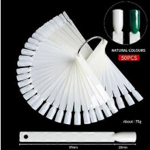 Clear Nail Display Sticks, 6 Sets Nail Polish Practice Tips Fan Ring, Gel Nail Colour Display for Salon and Home Use