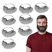 Men's Beard Net 100 Pack Black, Latex Nylon Catering Lab Medical Use