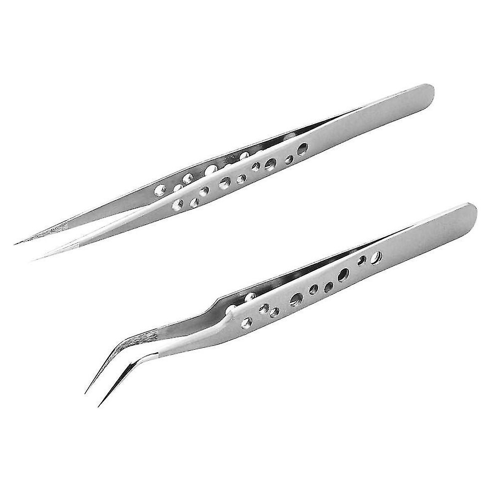 Surgical Steel Eyelash Extension Tweezers 9-Hole Precision Professional for Lashes