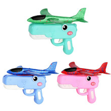 (1) Children's Dinosaur Foam Airplane Launcher Toy Foam Glider Outdoor Flying Catapult Gun Airplane Toy Boy Foam Airplane Toy
