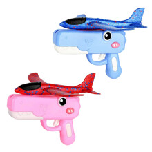 (4) Children's Dinosaur Foam Airplane Launcher Toy Foam Glider Outdoor Flying Catapult Gun Airplane Toy Boy Foam Airplane Toy