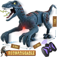 (1) Remote Control Velociraptor Toy For Kids Radio Controlled Velociraptor Toy Imitating Walking And Sound Bobblehead Toy For Boys