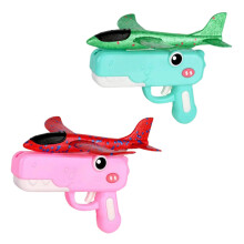 (6) Children's Dinosaur Foam Airplane Launcher Toy Foam Glider Outdoor Flying Catapult Gun Airplane Toy Boy Foam Airplane Toy