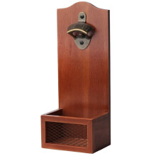 Wall Mounted Bottle Opener Beer Opener with Cap Catcher Home Bar Kitchen Pub Decoration Tool