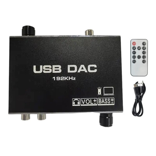 192KHz HiFi Audio-Decoder DAC Remote Control TV Optical Coaxial USB OTG Headphone Amplifier Digital to Analog Converter