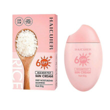 Crème solaire à la pulpe de riz HAICUIER SPF50+ PA+++, 50g, protection légère visage et corps, formule apaisante hydratante