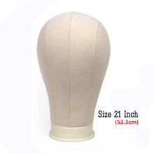 (21inch) Canvas Mannequin Head For Tripod - Adjustable, Perfect For Precise Wig Styling