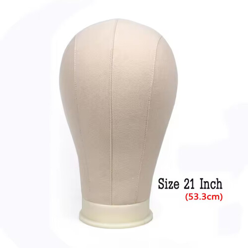 (21inch) Canvas Mannequin Head For Tripod - Adjustable, Perfect For Precise Wig Styling