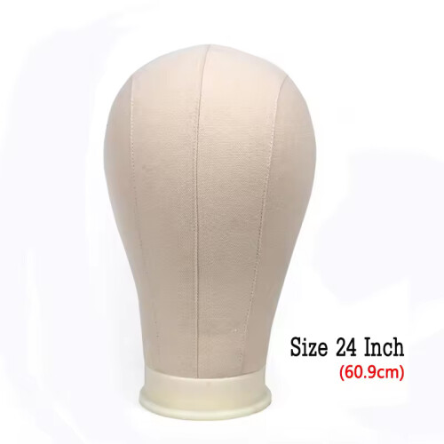 (24inch) Canvas Mannequin Head For Tripod - Adjustable, Perfect For Precise Wig Styling