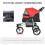 Poussette pliable à trois roues pour chiens et chats 4
