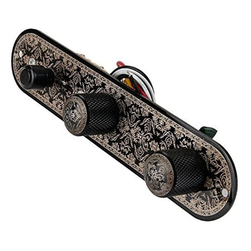 2X 3 Way  Loaded Guitar Control Plate for Telecaster Guitar Black 2