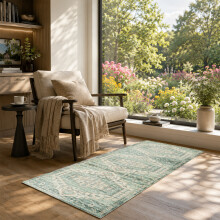 (60x220 cm- Runner Rug Indoor Outdoor, Ember) Non-Slip Traditional Rugs Runner Carpet Floor Mat