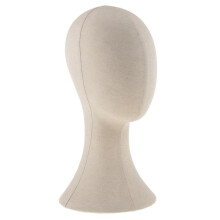 (1) Canvas Block, Wig Head Set With Mounting Holes, Display Styling Head For Making Women's Wigs