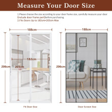 Yotache Fly Screen Door 188 x 206 cm Reinforced Polyester Double Door