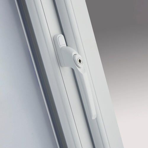 uPVC Universal Window Handle Inline Locking Espag Double Glazing White