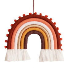 (style 3) Rainbow Wall Art, Macrame Rainbow Hanging, Baby Boy Nursery Decor, Rainbow Nursery Wall Hanging Set