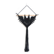 (Black, Short) Gothic Bat Hanging Planter Woven Bat Wall Tapestry Succulent Pot Air Plant Holder Home Decor Gift for Plant Lovers