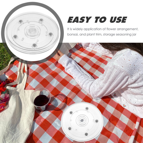 Rotating Storage Tray Transparent Round Turntable 2 pcs 1