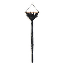 (Black, Long) Gotisk flaggermus hengende planter vevd flaggermus veggteppe sukkulent potte luftplanteholder hjemdekor gave til planteelskere