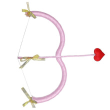 (Pink) Cupid Bow & Arrow Prop Heart-Shaped Bow Decor for Valentine's Day Photography Filming Stage Costume