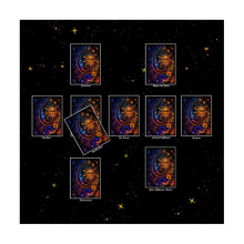 (B 75x75cm) 50 x 50 cm Tarot-Lesematte – Wahrsagekarten-Spielmatte, Wandteppich für Astrologie und Hexerei, Wanddekoration