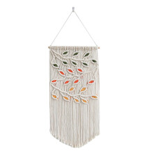 (A) Handwoven Leaf Hanging Tapestry Pendant Art Charm Wall Decor for Home Bedroom Room Gift