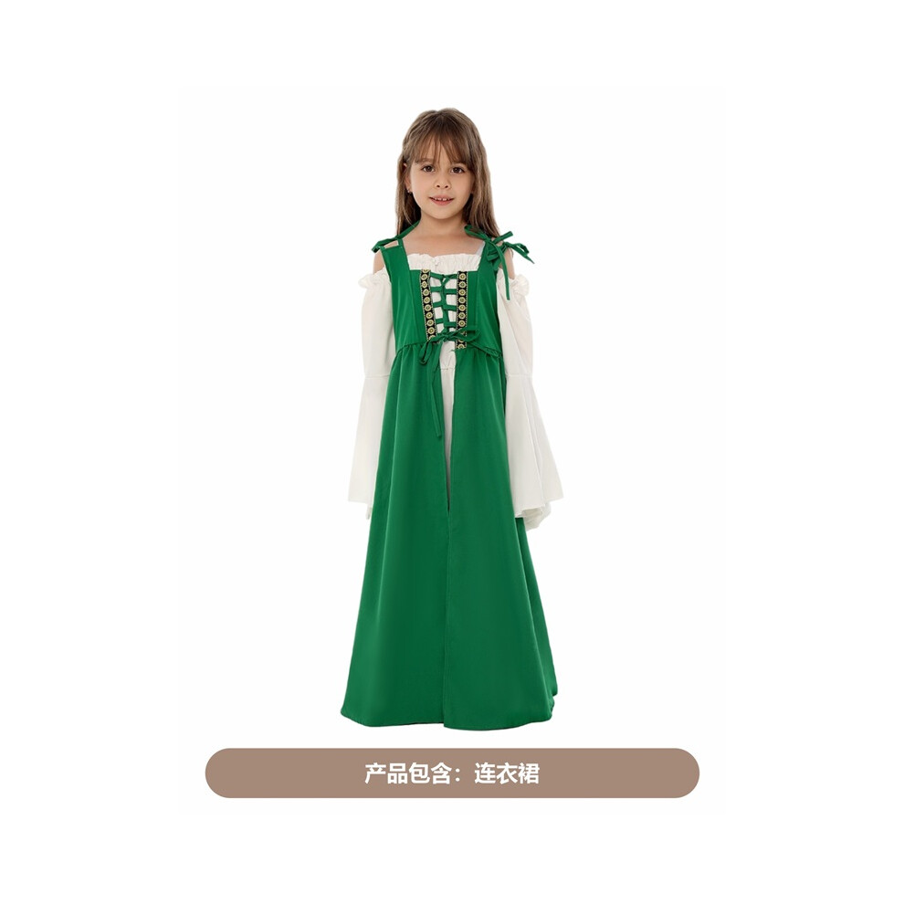 Photos - Fancy Dress  Medieval Retro Cosplay Children's Costumes Halloween Carnival European Costumes Palace Costumes(Green, L)