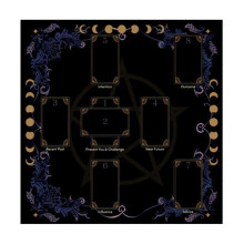 (A 60x60cm) Tarot Reading Tablecloth 50x50cm - Divination Card Mat, Astrology Witchcraft Tapestry, Deck Cloth Wall Decor