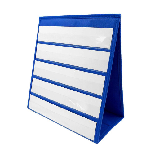 (Blue, S) Black S Folding Desktop Pocket Chart Tent for Sentence Strips & Flash Cards