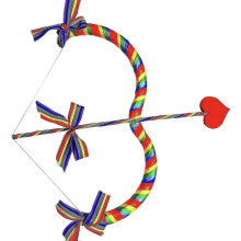 (Multicolor) Cupid Bow & Arrow Prop Heart-Shaped Bow Decor for Valentine's Day Photography Filming Stage Costume
