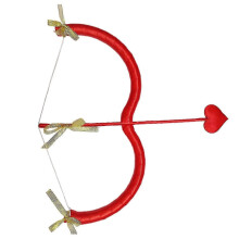 (Red) Cupid Bow & Arrow Prop Heart-Shaped Bow Decor for Valentine's Day Photography Filming Stage Costume