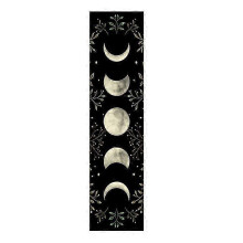 (1, 150X40) 25-26 Bohemsk vintage månefase grønne olivenblader veggteppe til hjemmedekor, rektangulær polyester jacquard-stil