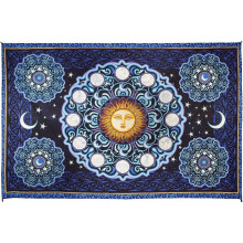 (90x60in) 3D-stjernetegn-teppe med hippie-astrologikunst av Dan Morris, veggteppe GU 1332