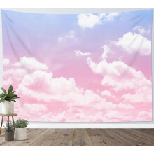 (80x60in) Rosa skyteppe, lilla og rosa naturlandskap veggkunst til soverom, abstrakt stuedekor, jentesovesal estetikk, GU 0300