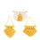 (Yellow) 3 Handmade Woven Tassel Mini Macrame Wall Hangings - Boho Wine Red Decor Set 1