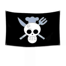 (5722-25) One Piece Hodeskalleflagg veggkunst, Luffy stråhatt-mannskapsbanner, Anime-romklistremerker og billedvevmalerisett