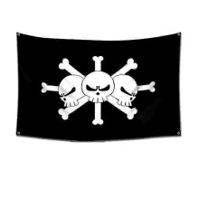 (5722-18) One Piece Hodeskalleflagg veggkunst, Luffy stråhatt-mannskapsbanner, Anime-romklistremerker og billedvevmalerisett