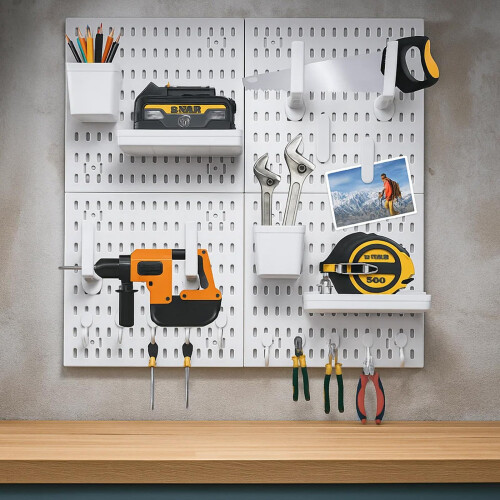 CROWNSHOP Pegboard Combination Set 2828cm 4 Panels with 20 Accessorie 2