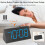 Wooden Digital Alarm Clock Blue Large Display USB Battery 4