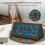 Wooden Digital Alarm Clock Blue Large Display USB Battery 3