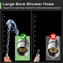 Shower Hose 15m SAMODRA 10mm Large Bore Stainless Steel Shower Hose R