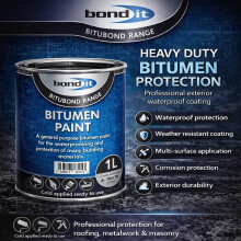 EDE Group Bond It Bitumen Paint 1L SolventBourne Bituminous Black Wat