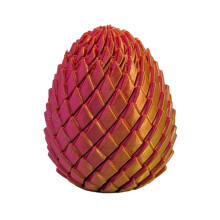 (Red  Golden) Twist Fidget Dragon Egg 3D Printed Spiral Rotating Puzzle Toy for Stress Relief & Easter Basket Stuffers