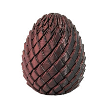 (Red Black) Twist Fidget Dragon Egg 3D Printed Spiral Rotating Puzzle Toy for Stress Relief & Easter Basket Stuffers