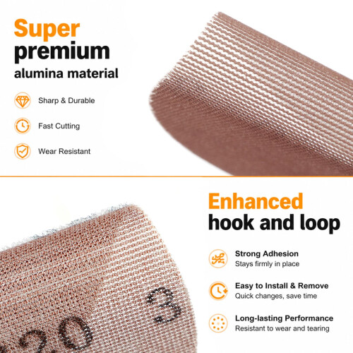 pihemum 50 Pcs Mesh Sanding Discs 125mm 400 Grit 2