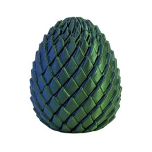 (Blue Green) Twist Fidget Dragon Egg 3D Printed Spiral Rotating Puzzle Toy for Stress Relief & Easter Basket Stuffers