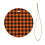 Black and orange gingham Christmas tree ornament ceramic 1 2