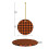 Black and orange gingham Christmas tree ornament ceramic 1 4