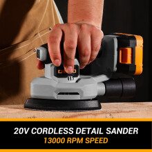 Cordless Mouse Sander for Wood DEKOPRO 20V Detail Sander with Dust Col